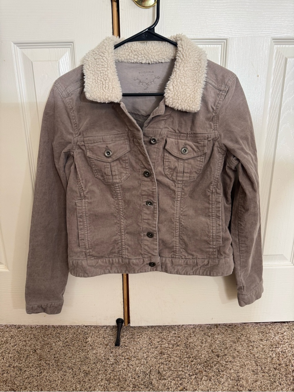 Sonoma Life + Style Corduroy Sherpa Collar Jacket Women’s M